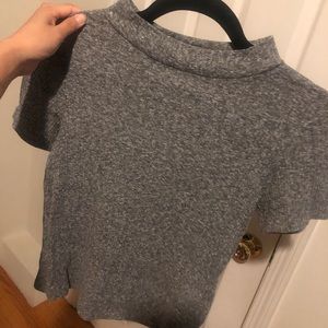 Grey marled t-shirt, high neck